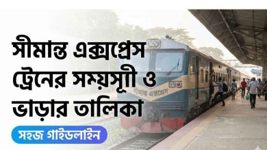 সীমান্ত এক্সপ্রেস ট্রেনের সময়সূচী