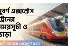সুবর্ণ এক্সপ্রেস ট্রেনের সময়সূচী ও ভাড়া
