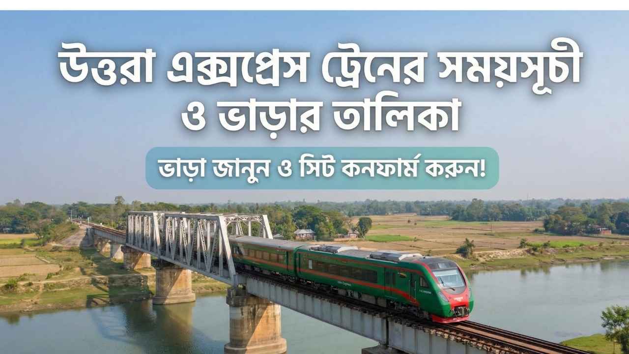 Time Train Utara উত্তরা এক্সপ্রেস ট্রেনের সময়সূচী ও ভাড়ার তালিকা ২০২৬ - Train Times BD