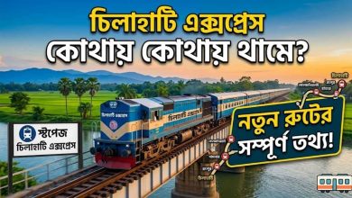 চিলাহাটি এক্সপ্রেস ট্রেনের সময়সূচী,ভাড়া, স্টপেজ